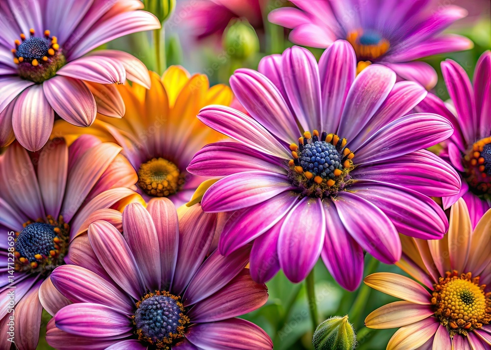 Obraz premium Spring Osteospermum Macro Photography - Vibrant Flowers Close-Up