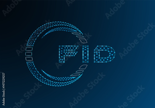 FID low poly letter logo vector design. FID lower poly logo design.