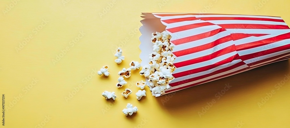 Obraz premium Popcorn in a Striped Container (1)