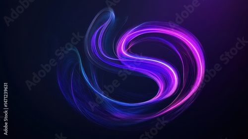 Abstract swirling neon shapes