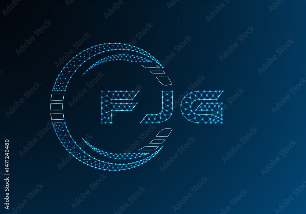 Naklejka premium FJG low poly letter logo vector design. FJG lower poly logo design.
