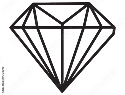 DIAMOND SHAPE SILHOUETTE WHITE BACKGROUND
