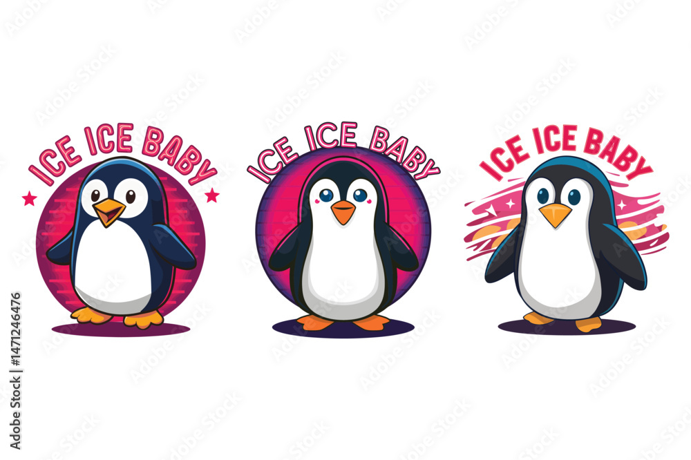 Fototapeta premium Vibrant Neon Penguin T-Shirt – 