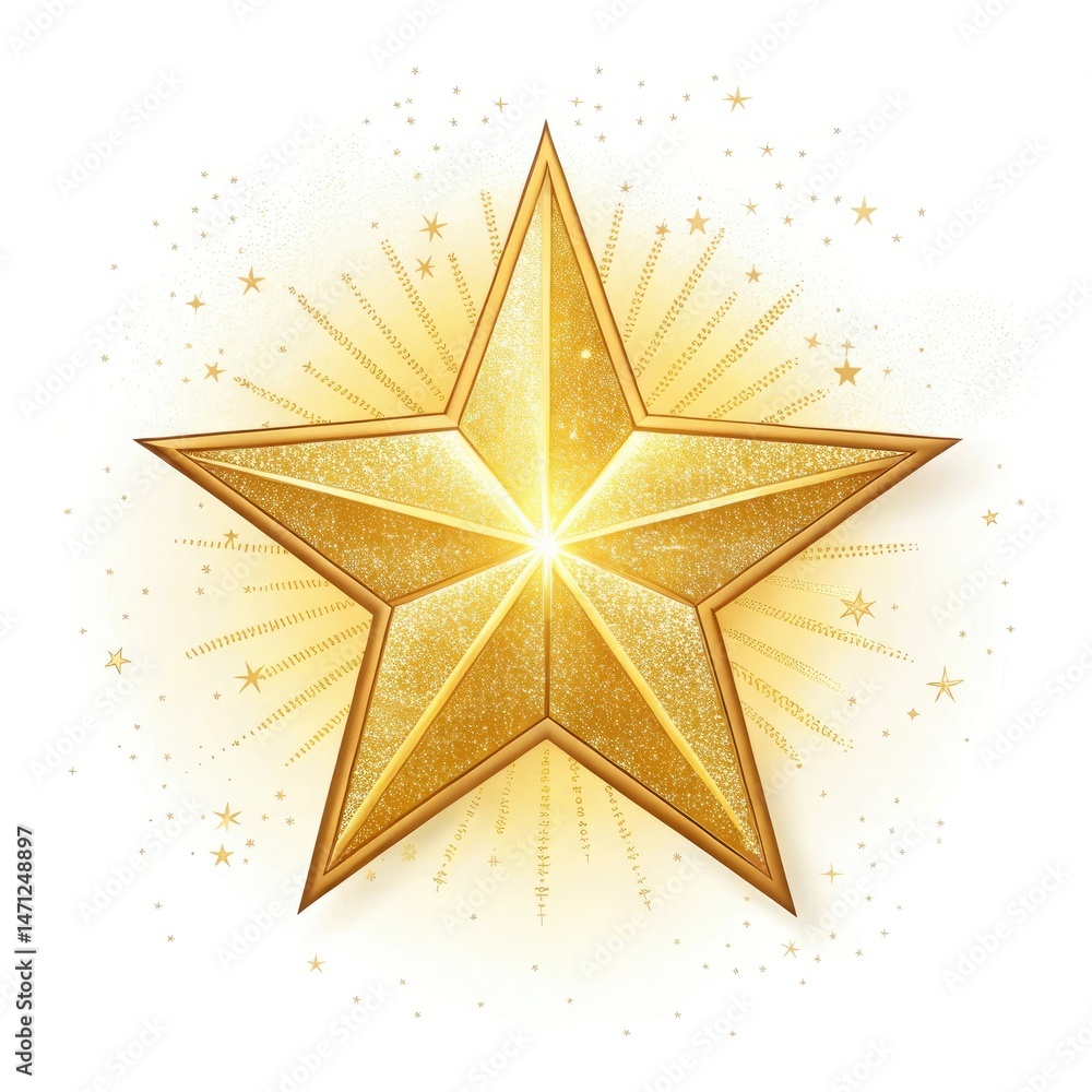 Obraz premium golden star on white background