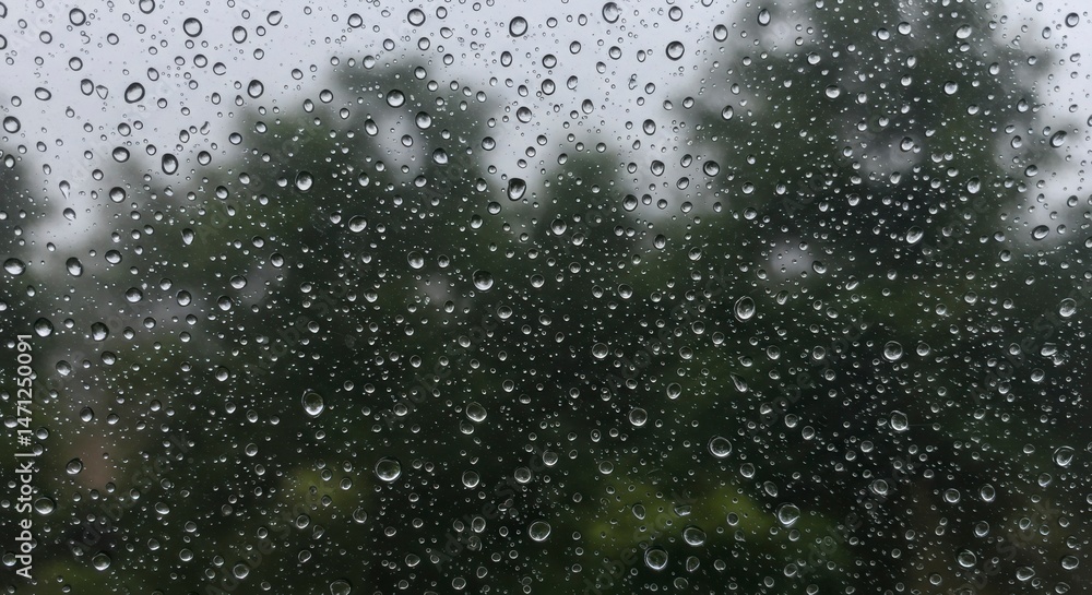 Obraz premium Rainy day view through a window