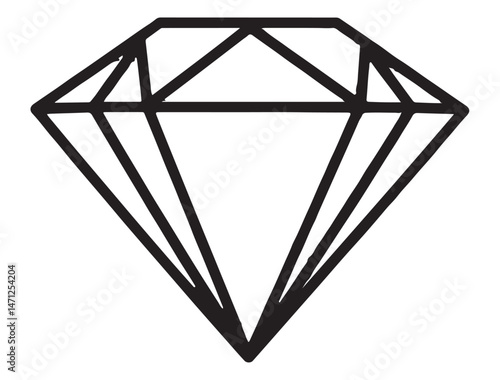DIAMOND SHAPE SILHOUETTE WHITE BACKGROUND