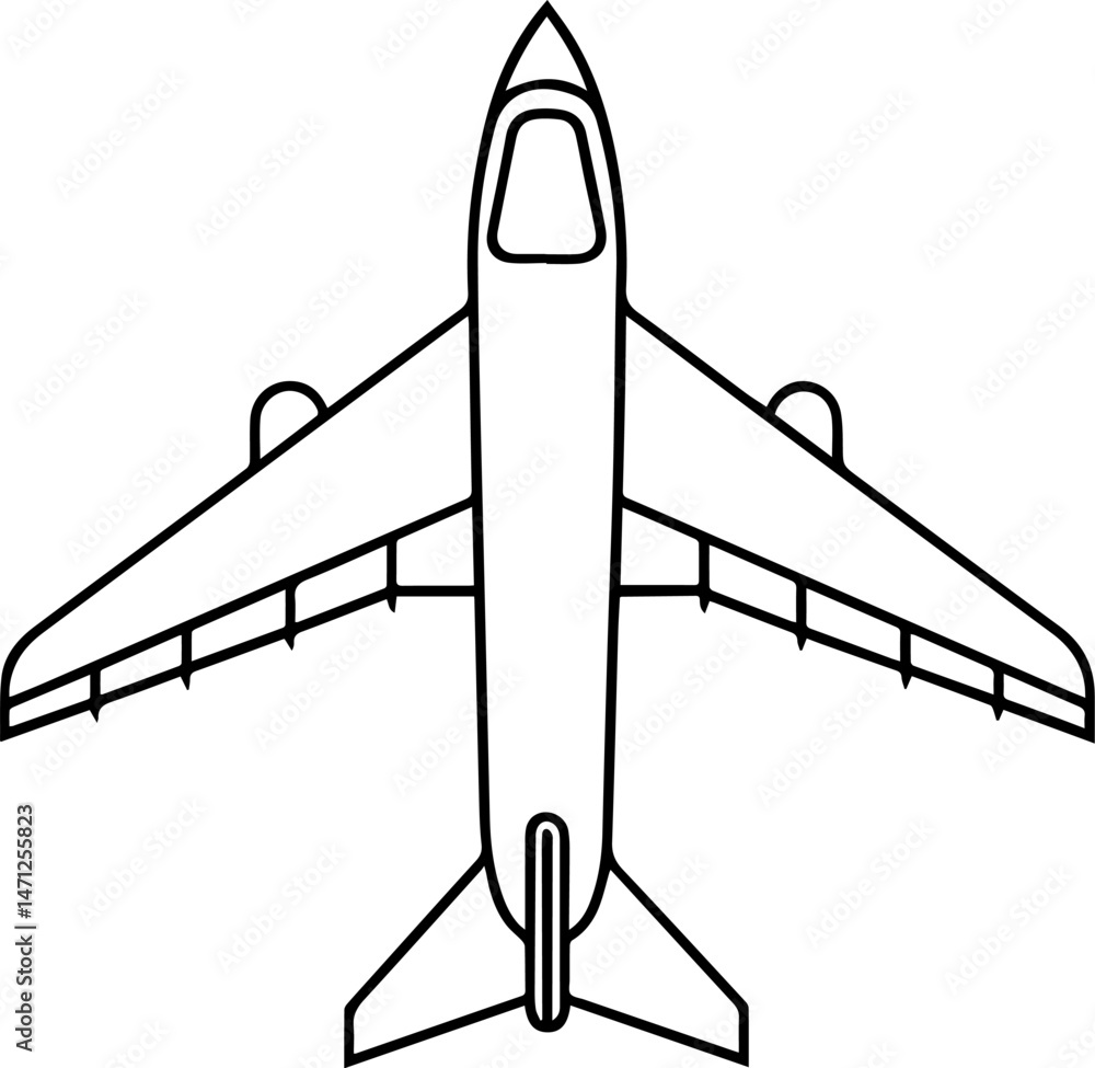 Naklejka premium Airplane outline vector illustraion