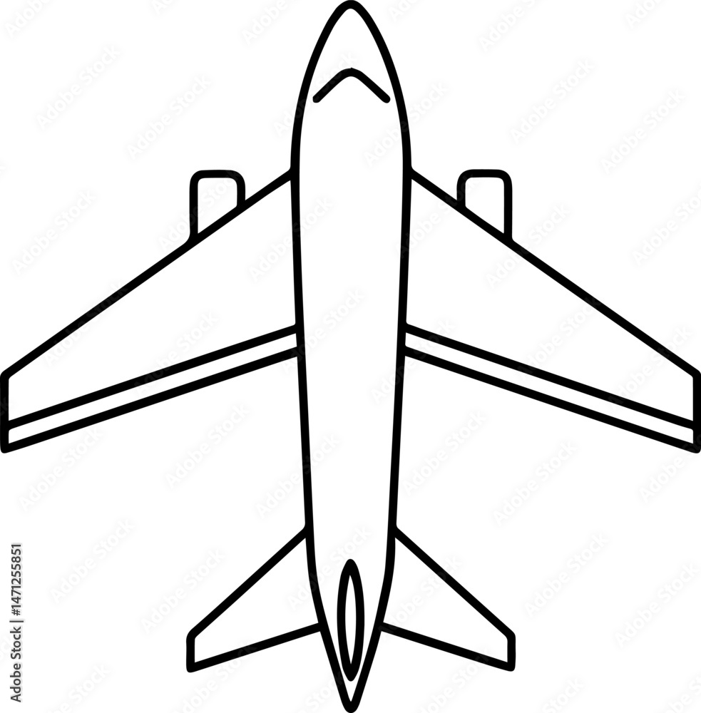 Naklejka premium Airplane outline vector illustraion