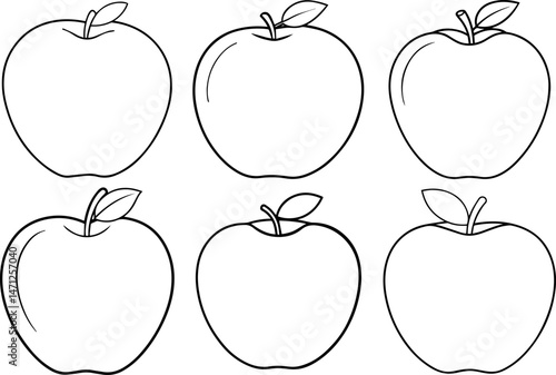 apple outline vector illustraion