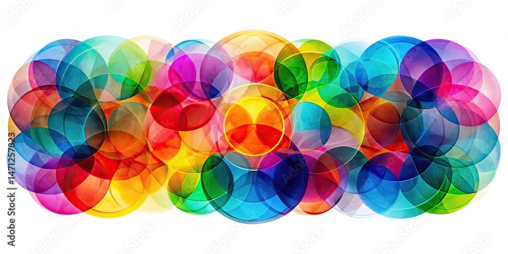 Obraz premium Vibrant Geometric Circles Double Exposure Art