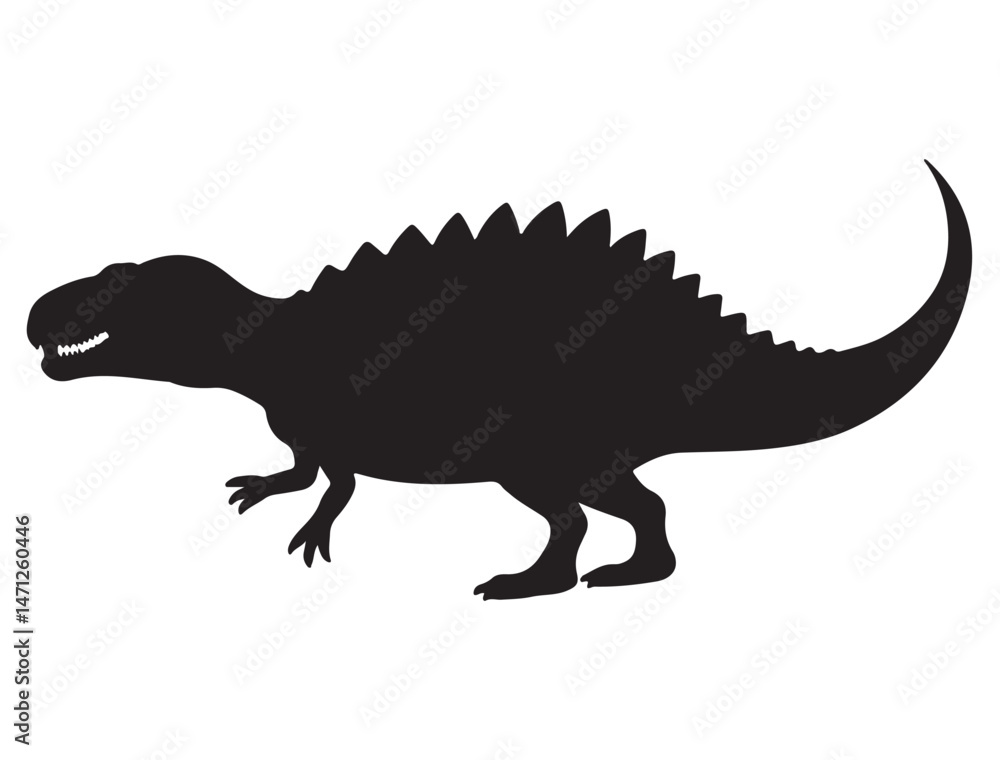 Obraz premium DINOSAUR SILHOUETTE WHITE BACKGROUND