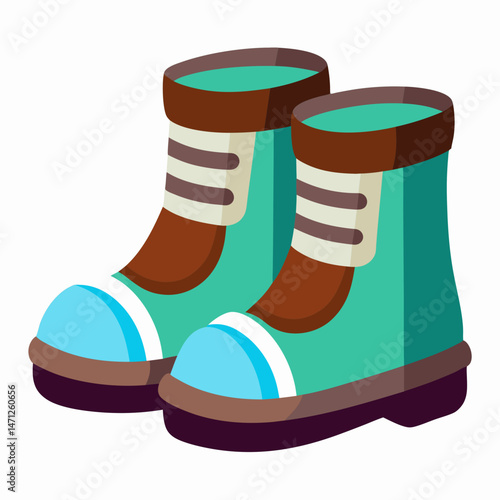 Snow Boots Vector on White Background