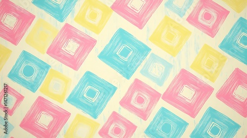 Pastel Square Pattern Background.