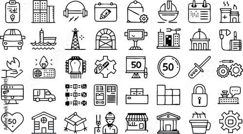 Set of editable stroke chocolate outline icons illustrating assorted chocolate-themed visuals for creative design applications