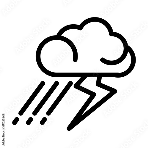 thunder strom line icon