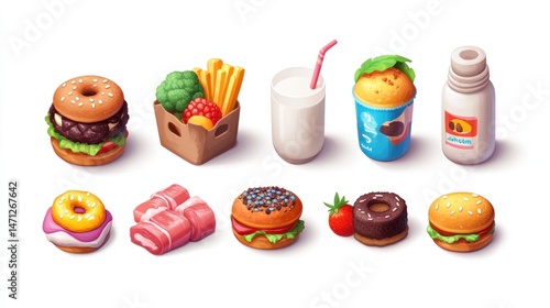 Cartoon food illustrations