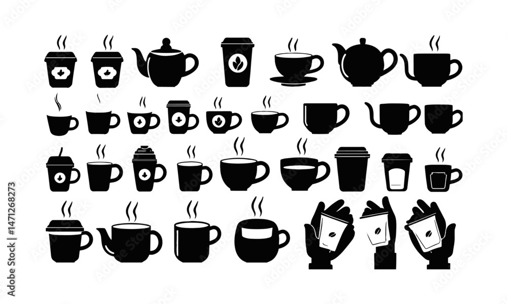 Modern vector illustration set of editable line icons of tea and coffee,, easily scalable and editable. Modern vector illustration set of editable line icons of tea and coffee,, easily scalable and editable.