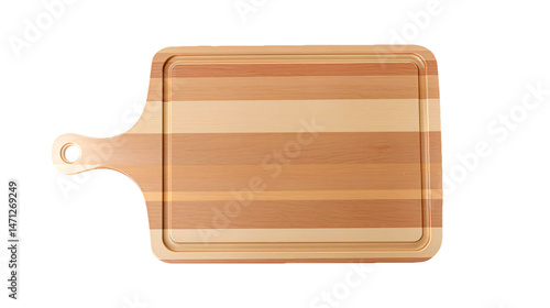 Wooden Cutting Board with Handle Rectangular for the Kitchen on transparent background