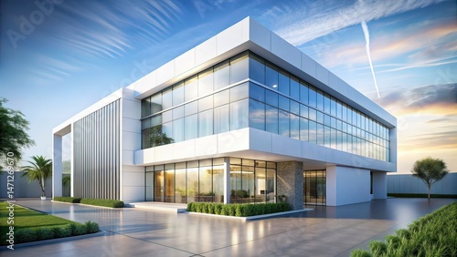 White Architecture Business Design - Modern Building Concept