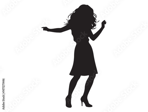 DISCO GIRL SILHOUETTE WHITE BACKGROUND