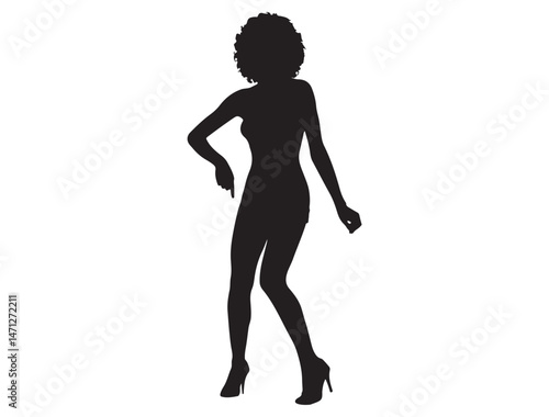 DISCO GIRL SILHOUETTE WHITE BACKGROUND