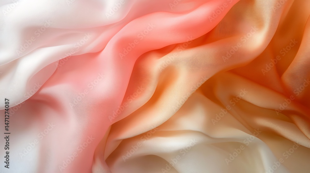 Peach ombre silk fabric texture. Peach ombre silk fabric texture.