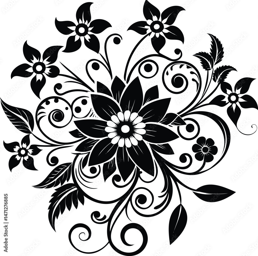 Stylized Swirling Floral Pattern Stylized Swirling Floral Pattern