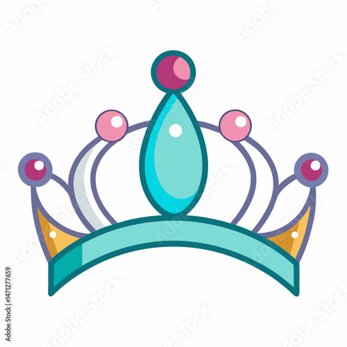 Simple Tiara Vector on White Background