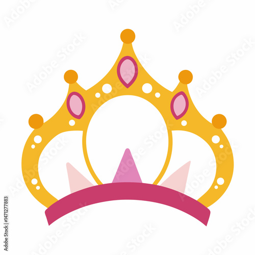 Simple Tiara Vector on White Background