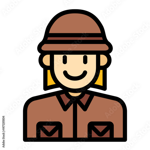 female archaeologist icon	