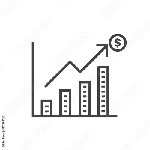 Financial Growth Chart Icon for Business Websites, Investment Apps, Economic Analysis Platforms, Finance Blogs and Data Visualization Projects