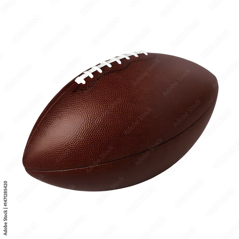 Realistic American Football Closeup with Leather Texture and Stitch Detail Realistic American Football Closeup with Leather Texture and Stitch Detail