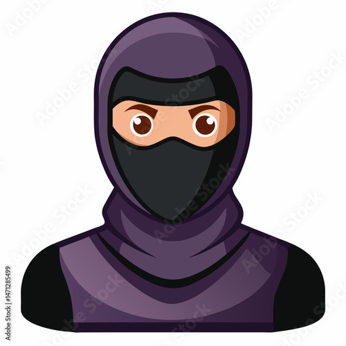 Minimal Balaclava Vector on White Background