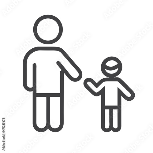 Parent and Child Icon for Family Services Websites, Parenting Apps, Childcare Resources, Educational Materials and Family Activity Planners