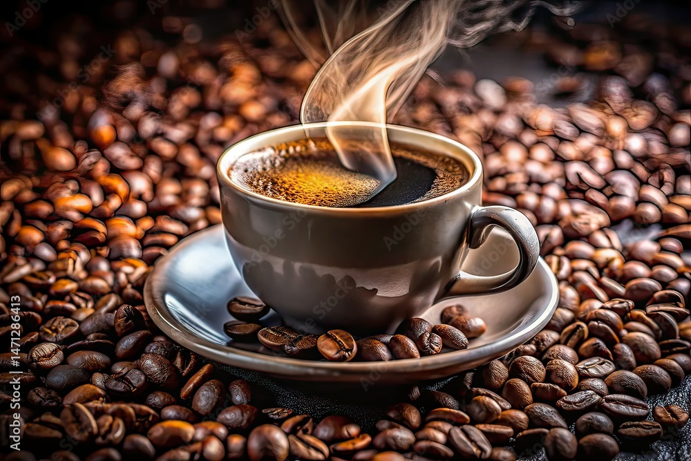 Freshly Brewed Coffee, Delicious Morning Drink, Perfect Cup of Coffee Freshly Brewed Coffee, Delicious Morning Drink, Perfect Cup of Coffee