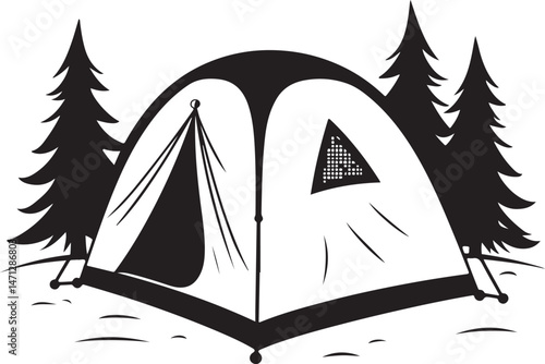 Tent Under the Stars Silhouette

Campfire Night Scene Vector

Family Camping Trip Silhouette Art

Forest Camping with Mountains Background

Adventure Camping Scene in Wilderness