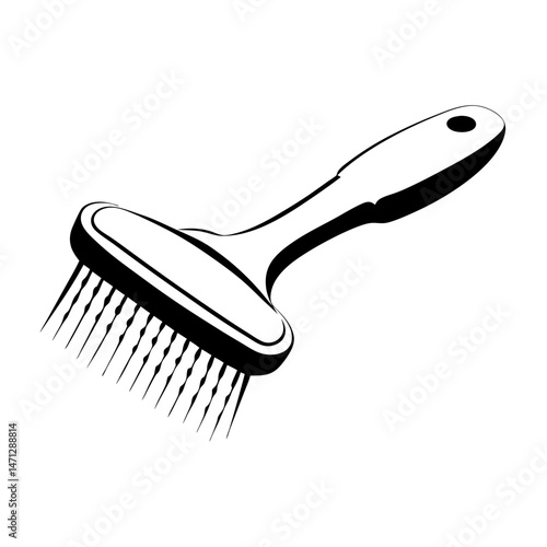 Dog grooming brush with fine bristles for effective pet care and maintenance