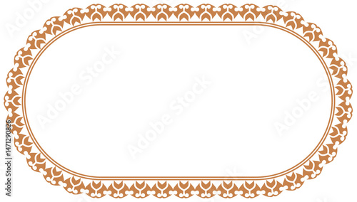 Rectangle golden certificate border pattern line photo frame islamic wedding invitation background with mandala squire frame