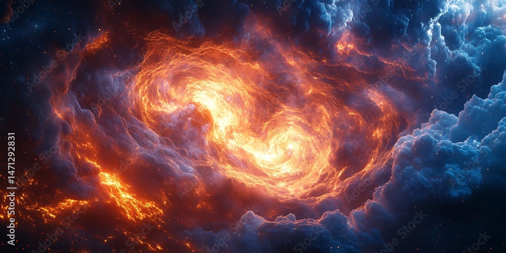 Hyper-realistic fantasy universe with swirling plasma clouds and high-detail cosmic waves. Hyper-realistic fantasy universe with swirling plasma clouds and high-detail cosmic waves.