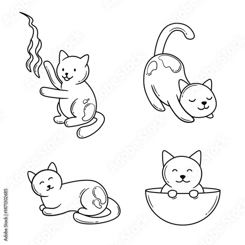 Cat doodles vector