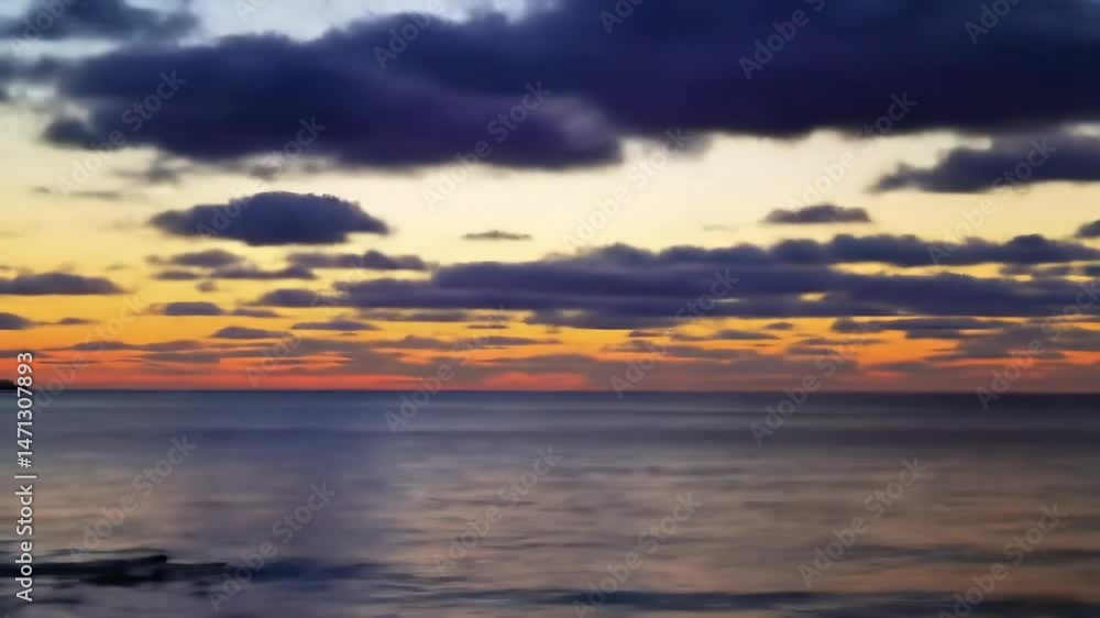 Scenic Seascape Sunset with Clouds Time-Lapse for Background Scenic Seascape Sunset with Clouds Time-Lapse for Background