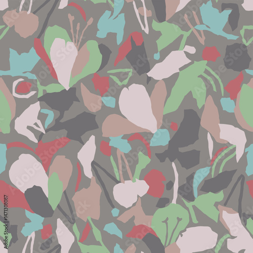 Vector flower illustration seamless pattern