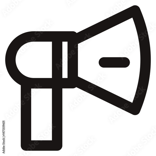 Megaphone Icon – Minimalist Outline Icon Style, Symbol for Marketing, Business Promotion, and Public Announcement