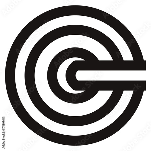 Target Icon – Minimalist Outline Icon Style, Business Goal and Marketing Strategy Symbol with Bullseye