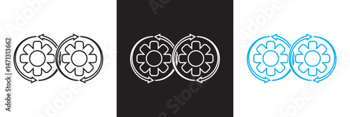 Dev ops icon.  Vector for websites, mobile interfaces, presentations, banner, visual branding etc. Vector illustration. isolated on white and black background. EPS 10