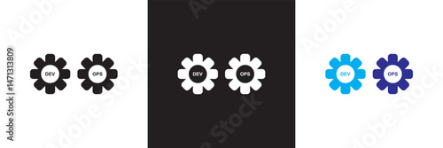 Dev ops icon.  Vector for websites, mobile interfaces, presentations, banner, visual branding etc. Vector illustration. isolated on white and black background. EPS 10