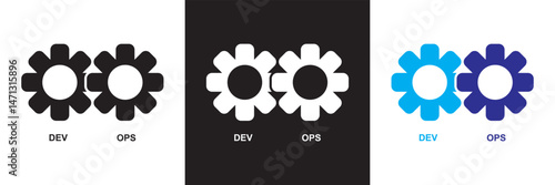 Dev ops icon.  Vector for websites, mobile interfaces, presentations, banner, visual branding etc. Vector illustration. isolated on white and black background. EPS 10