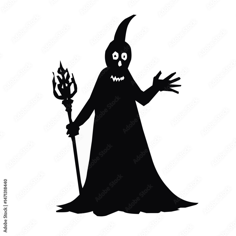 Fototapeta premium Monster black silhouette vector illustration