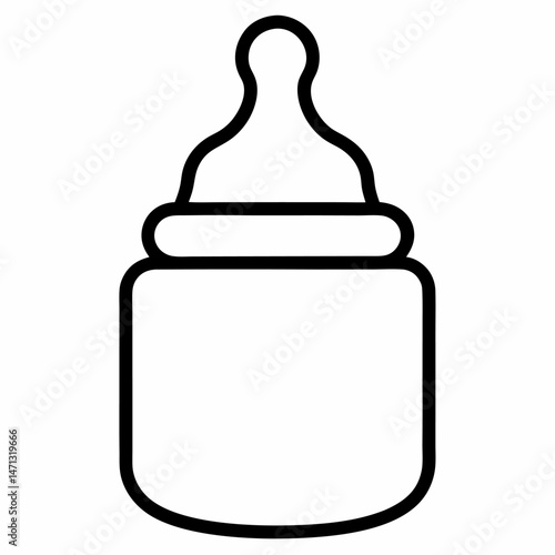 Baby Bottle outline icon on white background
