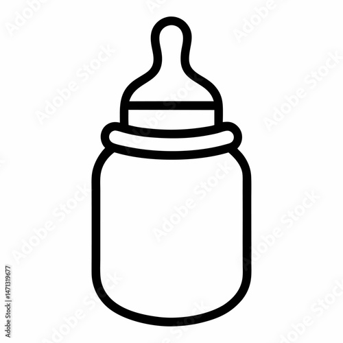 Baby Bottle outline icon on white background
